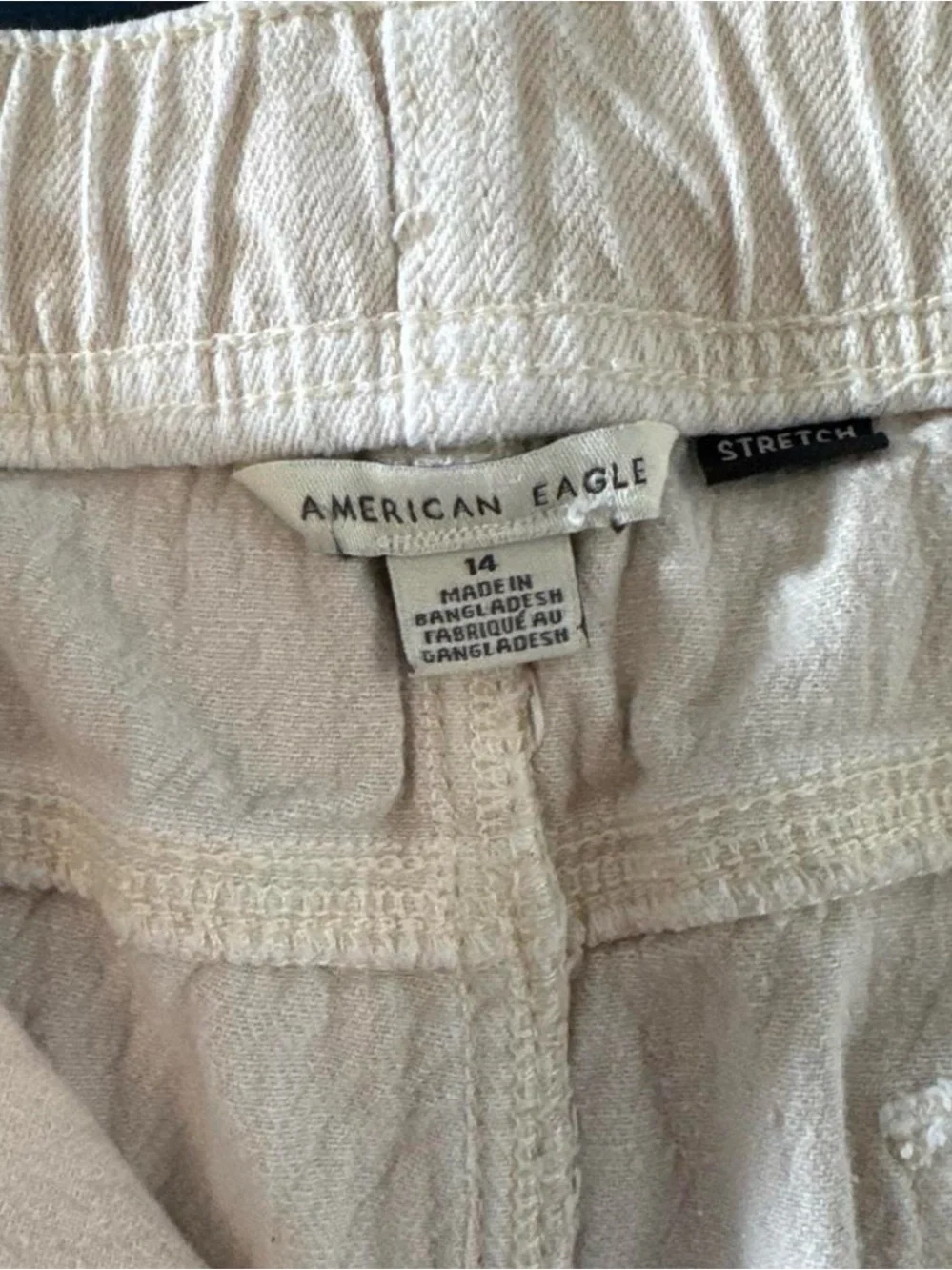 American Eagle Outfitters Cream Drawstring Casual Shorts